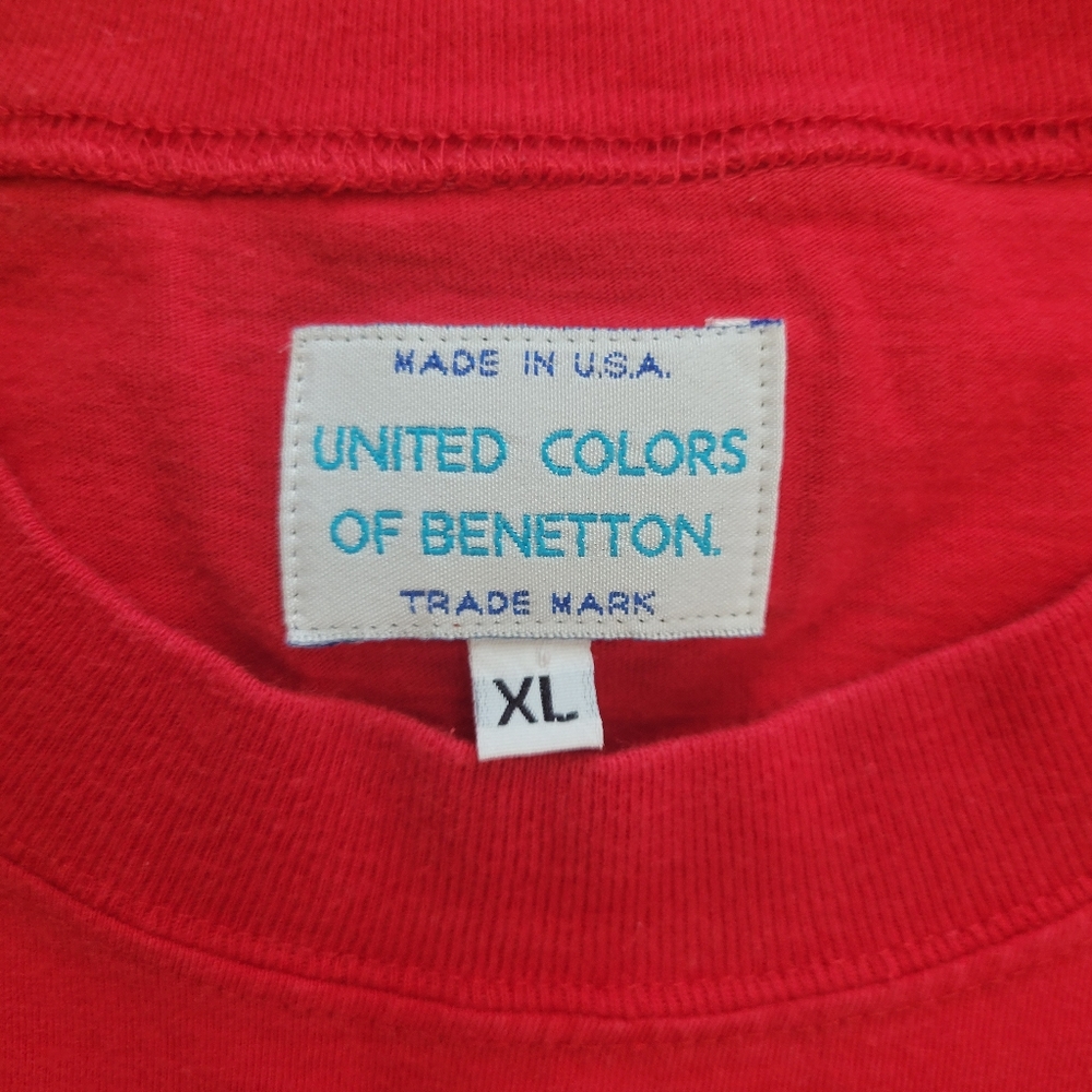 United Colors Of Benetton Bright Red Tee with Multicolor Logo - Picture 3 of 5